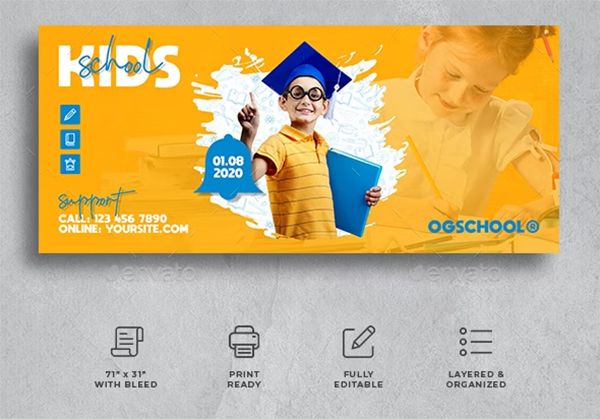 Kids School Billboard Template