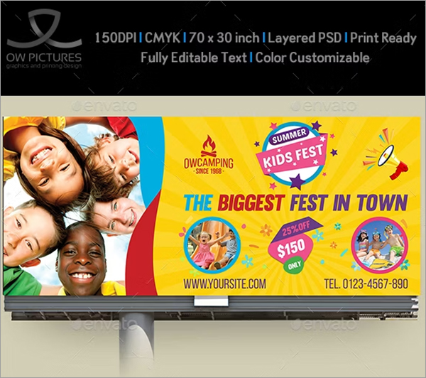 Kids Summer Camp Billboard Template