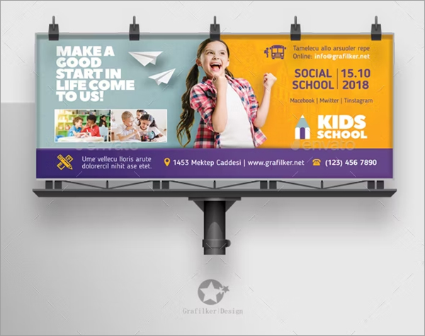 Kids School Billboard PSD Templates