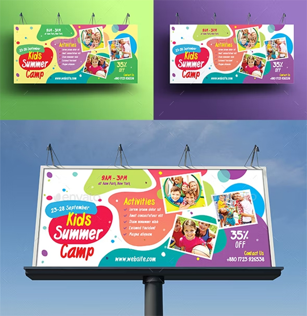 Kids Summer Camp Billboard Design
