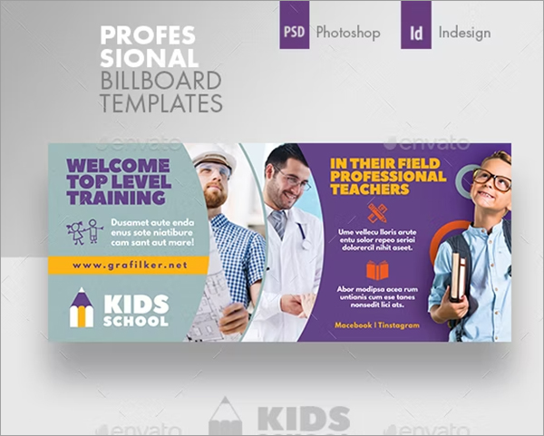 Kids School PSD Billboard Templates