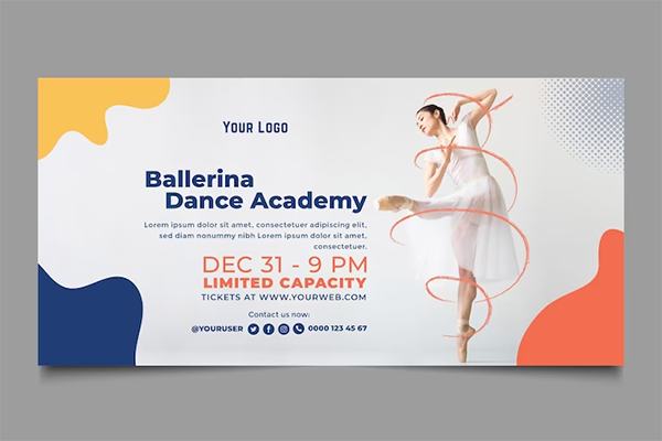 Free PSD Dance School Billboard Template