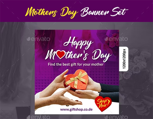 Mothers Day Banner PSD Template