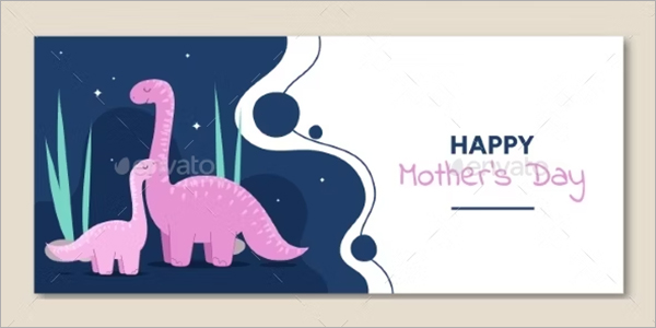 Mothers Day Dino Banner Template