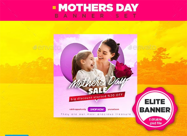 Mothers Day PSD Banner Template