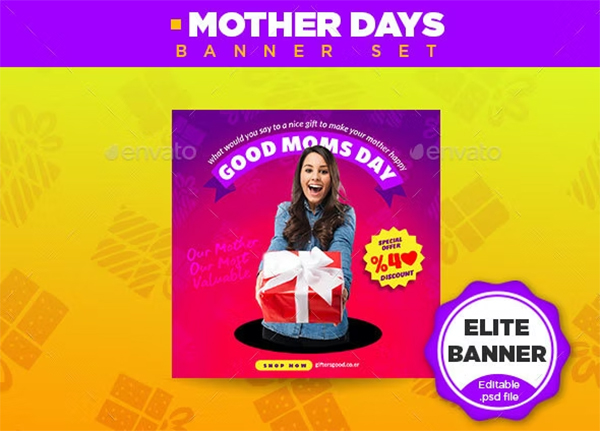 Mother Day Banner PSD Design