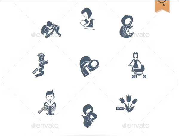 Happy Mothers Day Icon Templates