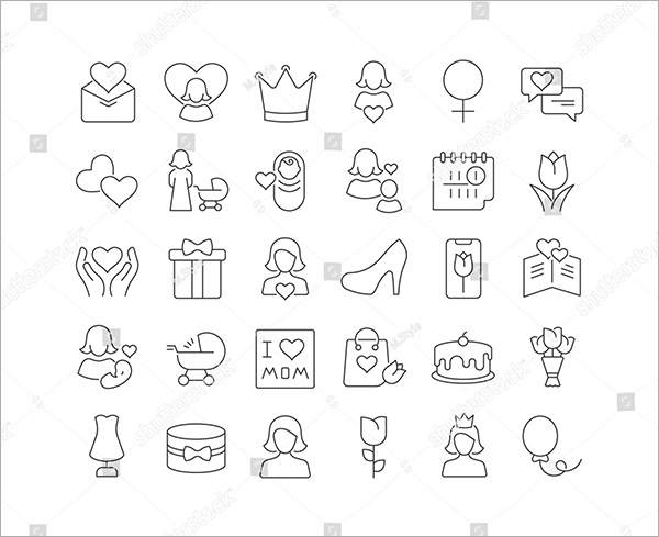 Mother's Day Vector Icons Template