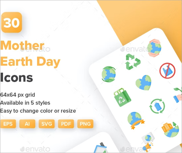 Mother Earth Day Icon Template