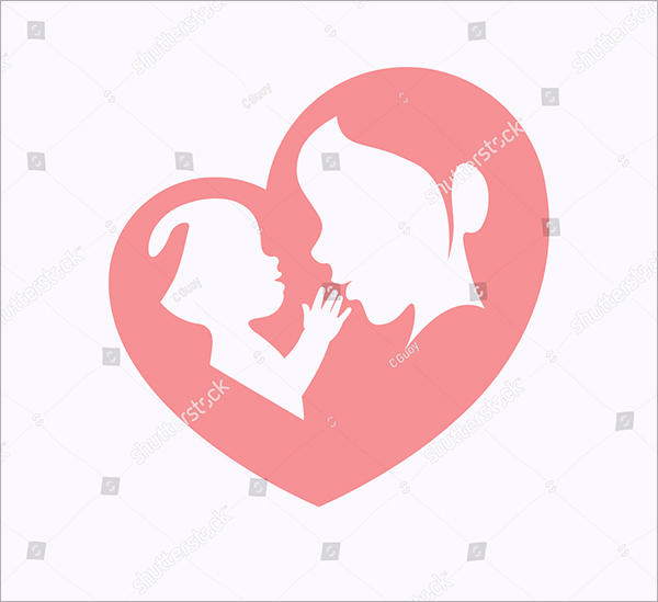 Mother Holding a Baby Icon Template