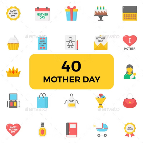 Mother Day icons set