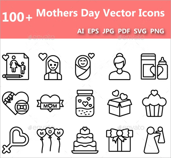 Mother Day Vector Icons Pack