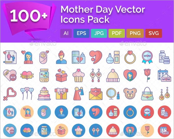 Mother Day Vector Icons Pack Templates