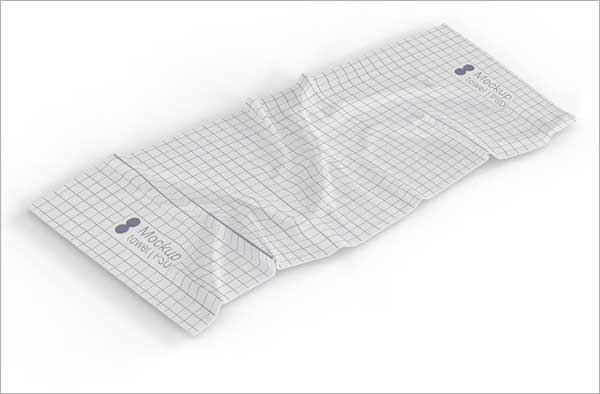 Towel with squares Free PSD Mockup