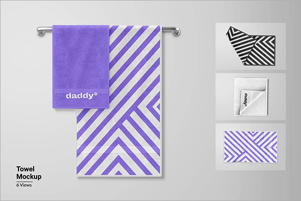 Towel Mockup Print Template