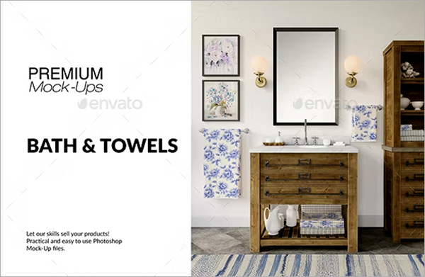 Bath Towels Mockup Set Design