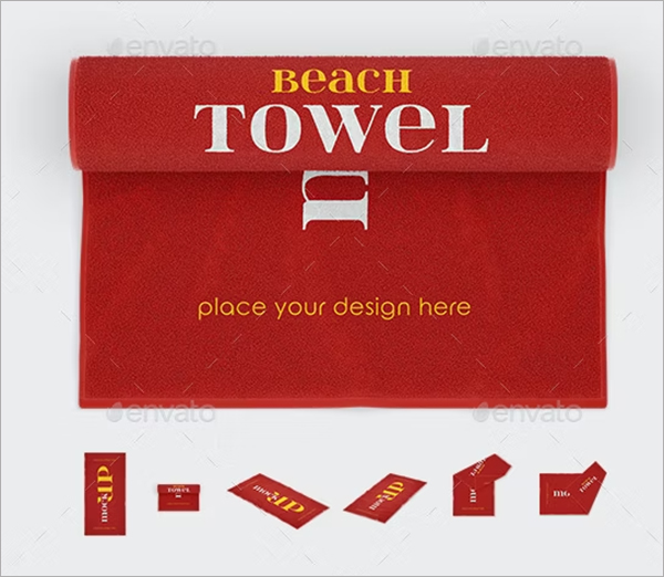 Rectangular Beach Towel Mockup Set