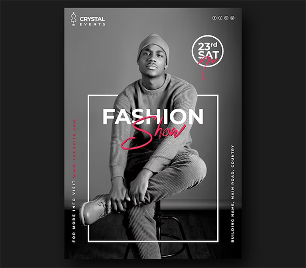 Fashion Show Male Model Flyer Free Template