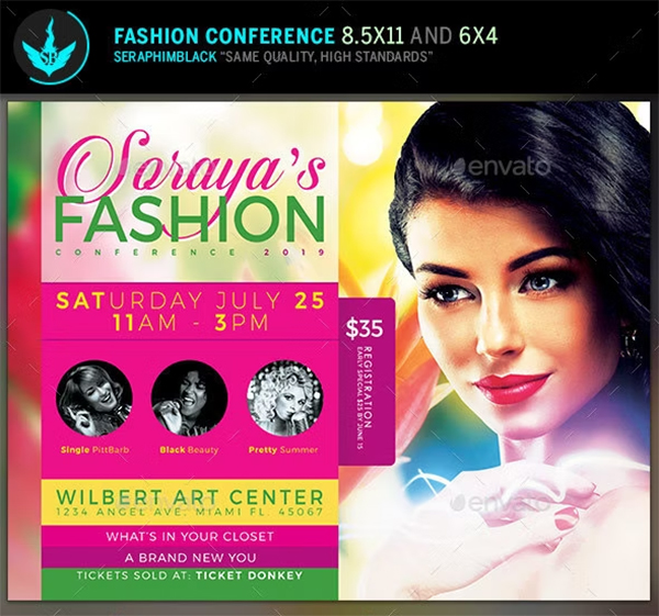 Fashion Conference Flyer PSD Template