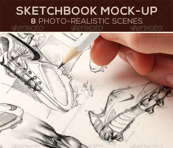 Sketchbook PSD Print Mock-up