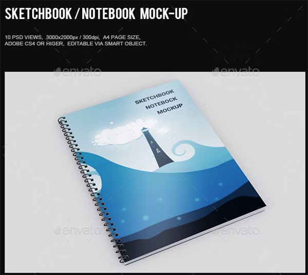 Sketchbook & Notebook Mock-Up