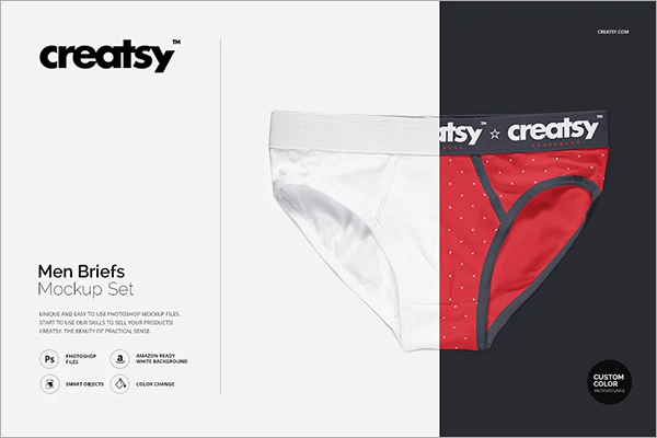 Men Briefs Mockup Set