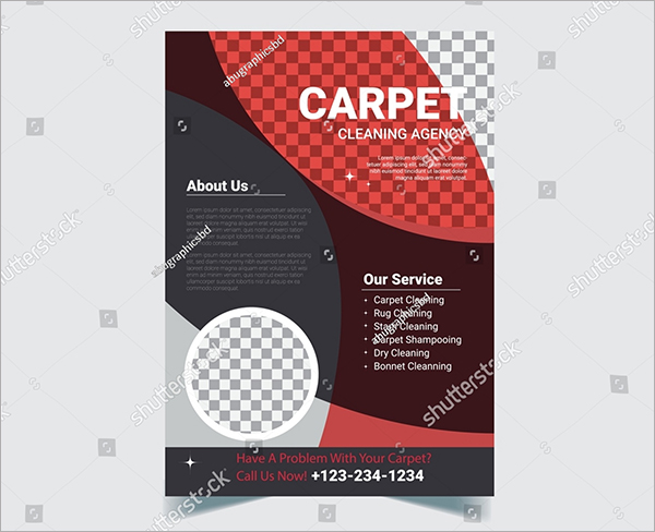 Carpet Cleaning Flyer Vector Template