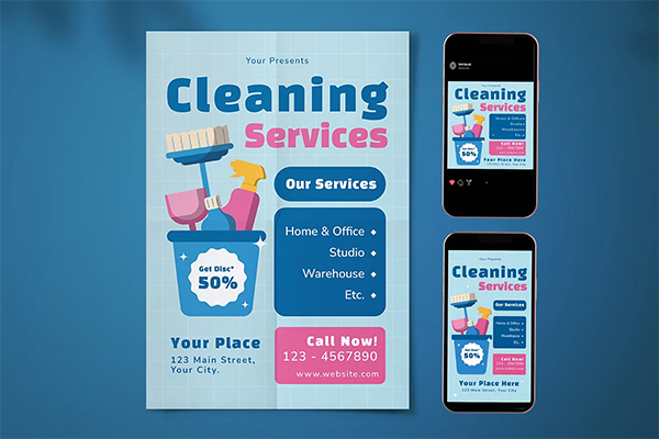 Cleaning Service Flyer Set