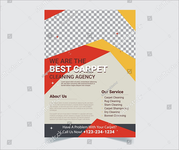 Carpet Cleaning Vector Flyer Design