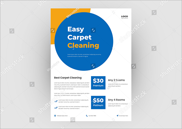 Carpet cleaning service Vector Flyer Template