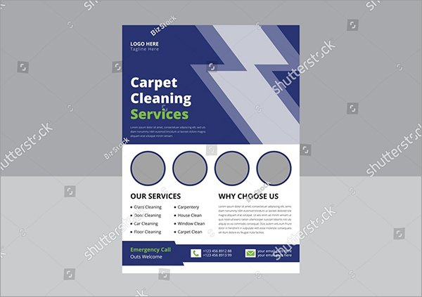 Carpet Cleaning Vector Flyer Template