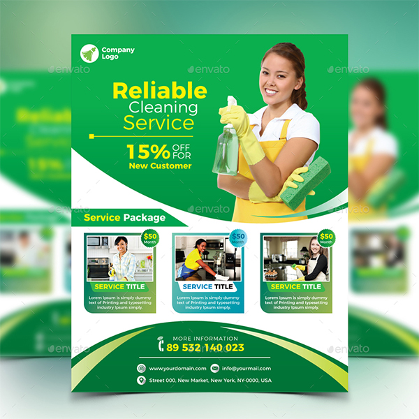 Cleaning Service PSD Flyer Template