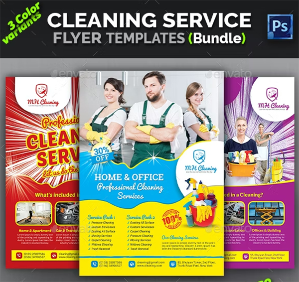 Cleaning Service Flyer Bundle
