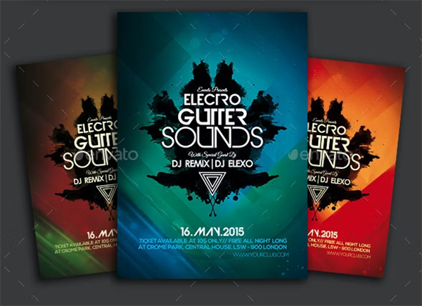 Electro Gutter Sounds Party Flyer Template
