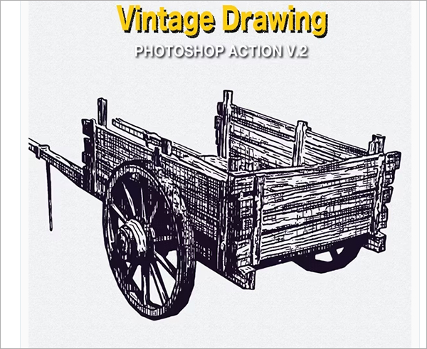 Vintage Drawing Photoshop Action