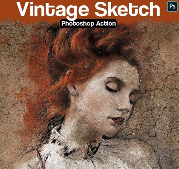 Vintage Painting Sketch Photoshop Action