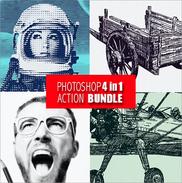 Photoshop 4in1 Actions Bundle