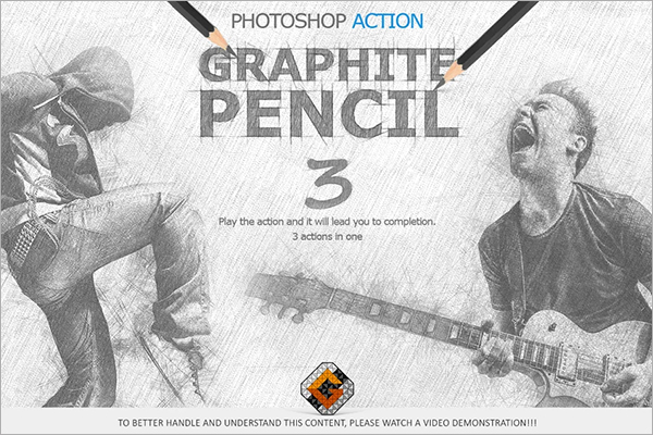 Graphite Pencil Photoshop Actions