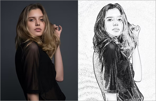 Pencil Drawing Print Photoshop Actions