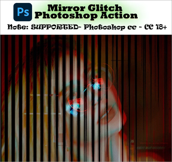 Mirror Glitch Photoshop Action