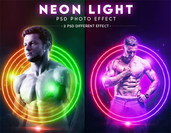 Neon Colorful Lighting Photo Effect Templates