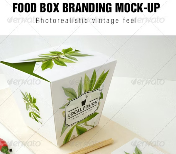 Food Box Branding Mockup Template