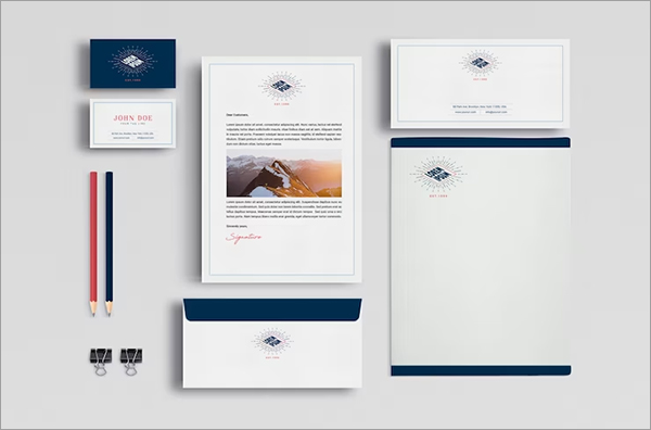 Free stationery Branding PSD Mockup