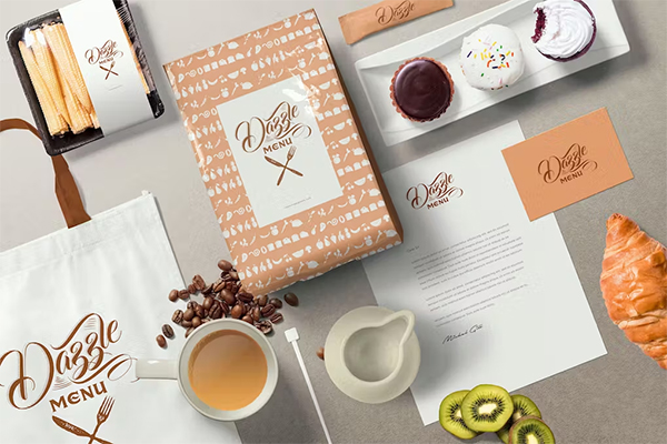 Coffee Themed Brand Identity Mockup