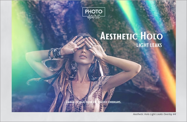 Aesthetic Holo Light Leaks Overlays