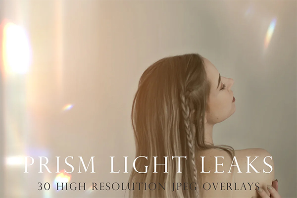 Prism rainbow light leak overlays