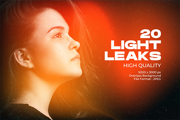 Light leak overlays PSD Template