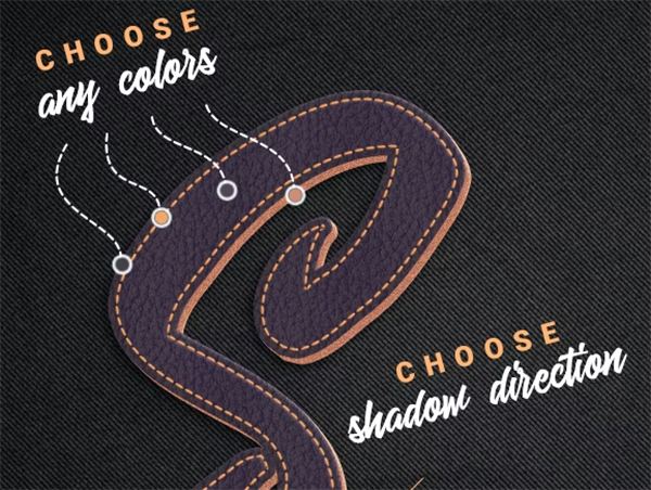Stitched Leather Photoshop Actions