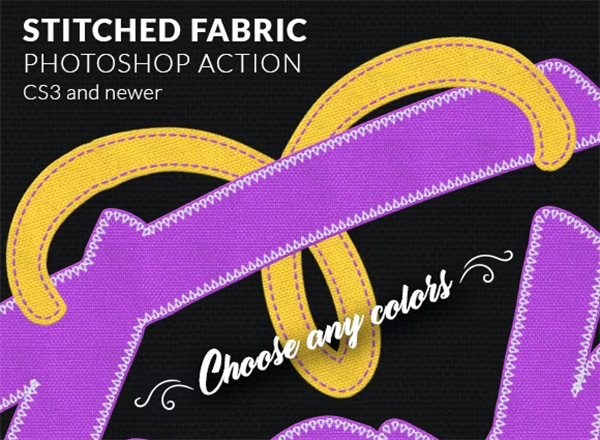 Stitched Fabric Photoshop Actions