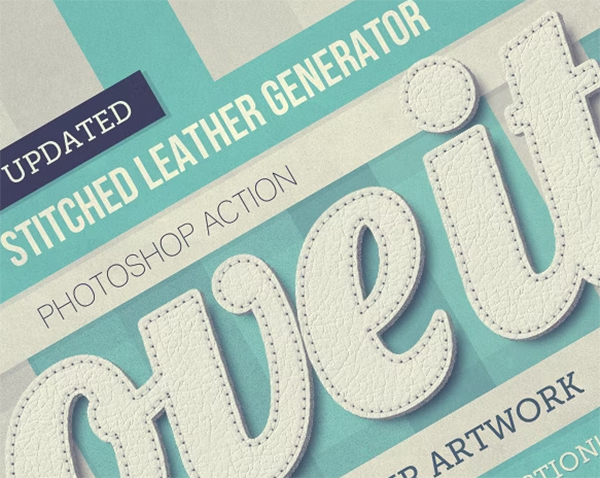 Stitched Leather Photoshop Generator 